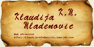 Klaudija Mladenović vizit kartica